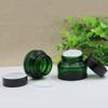 2PCS 15ml 0.5 OZ Empty Refillable Matt Green Frosted Glass Cosmetic Jar Containers With Inner Liner Luxury Cosmetic Sample Pot BB CC Cream DIY Beauty Tools Accessories Portable Make Up Travel Bottles view 4