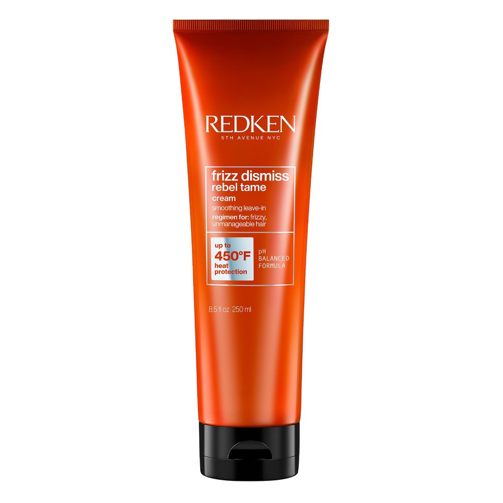 Redken Frizz Dismiss Rebel Tame Heat Protective Leave-In Cream For Frizzy Hair - Protects Hair Against Frizz, 8 Oz