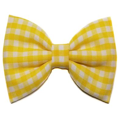 EmilyRose Couture Gingham Hair Bows (Alligator Clip, Yellow)