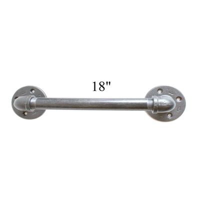 18" Galvanized Pipe ADA Compliant Grab bar Pipe Bathroom handrails - Industrial Pipe Handicap Pull bar/Handle for Commercial, Restaurant restrooms
