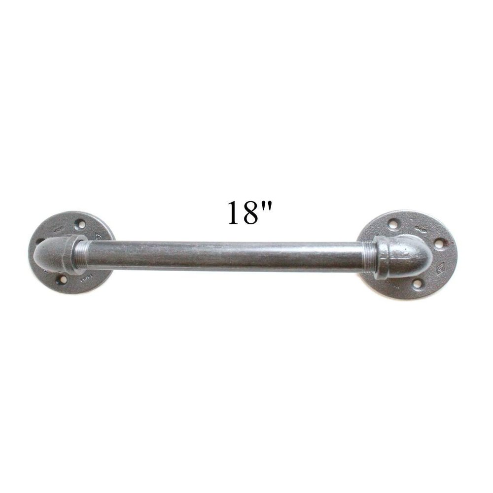 18" Galvanized Pipe ADA Compliant Grab bar Pipe Bathroom handrails - Industrial Pipe Handicap Pull bar/Handle for Commercial, Restaurant restrooms