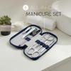 Manicure Set Solingen Made in Germany - 7 Piece Exclusive Finger & Toe Nail Clippers Kit for Women and Men in Real Leather Case, Color Blue view 2