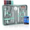 Manicure Set Women and Men 12-Piece Professional Grooming Kit with Premium Tools, Genuine Leather Case, and exclusive Glass Nail File for Hand & Foot Care, German Quality view 1