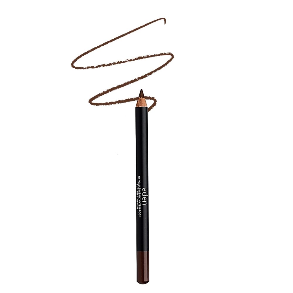 ADEN Eyeliner Pencil  Durable  Hypoallergenic & Waterproof  Oil free and Highly Pigmented (04 BROWN)