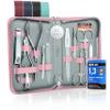 Manicure Set Women and Men  12-Piece Professional Grooming Kit with Premium Tools, Genuine Leather Case, and Exclusive Glass Nail File for Hand & Foot Care, German Quality view 1