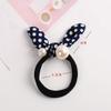 10Pcs Artificial Pearl No Damage Hair Scrunchies Hair Ropes Elastic Rubber Band with Bunny Ears Hair Bands Seamless Hair Ties Hair Accessories for Women Ponytail Holder (Random Color) (B#) view 2