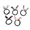 10Pcs Artificial Pearl No Damage Hair Scrunchies Hair Ropes Elastic Rubber Band with Bunny Ears Hair Bands Seamless Hair Ties Hair Accessories for Women Ponytail Holder (Random Color) (A#) view 1