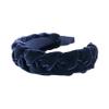 Anna Fashion Headband, Velvet, Braid 1.5" Wide Blue view 1