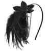 BABEYOND 1920s Flapper Headband Feather Beaded Headpiece Roaring 20s Great Gatsby Hair Accessory for Party (Black) view 1
