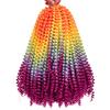 2 Pack Spring Twist Ombre Colors Bomb Twist Crochet Braids 8 inch Fluffy Soft Jamaican Bounce Synthetic Braiding Hair Extensions 30Strands/pack (8", Rainbow) view 1