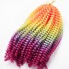2 Pack Spring Twist Ombre Colors Bomb Twist Crochet Braids 8 inch Fluffy Soft Jamaican Bounce Synthetic Braiding Hair Extensions 30Strands/pack (8", Rainbow) view 2