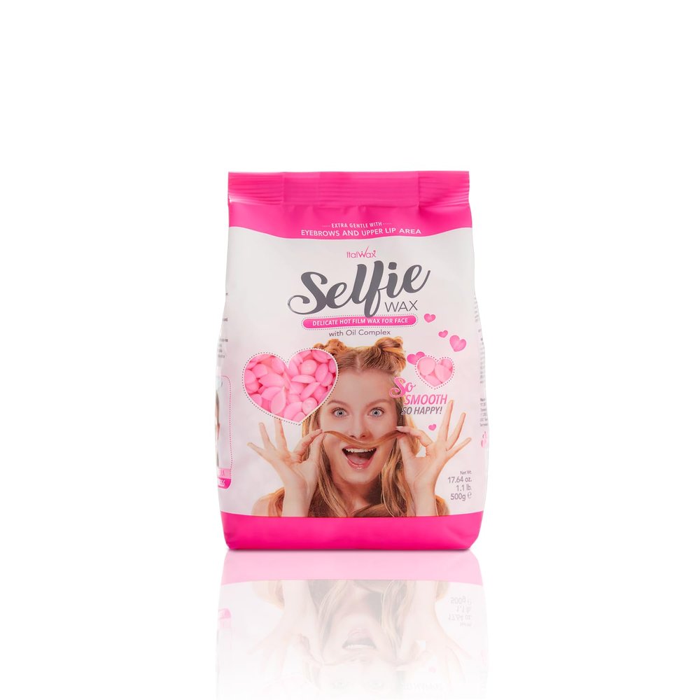 Italwax Face Selfie 500g / 1.1lb - Delicate hard wax for face with oil complex - Perfect for waxing eyebrows, upper lip and sideburns