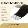 Ve Sunny Hair Extensions Tape in Real Hair Tape in Extensions Human Hair 18 Inch Invisible Tape Extensions Natural Black Ombre Brown Balayage Ash Blonde Straight Extension Remy Seamless 10Pcs 25g view 3