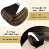 Ve Sunny Hair Extensions Tape in Real Hair Tape in Extensions Human Hair 18 Inch Invisible Tape Extensions Natural Black Ombre Brown Balayage Ash Blonde Straight Extension Remy Seamless 10Pcs 25g view 4