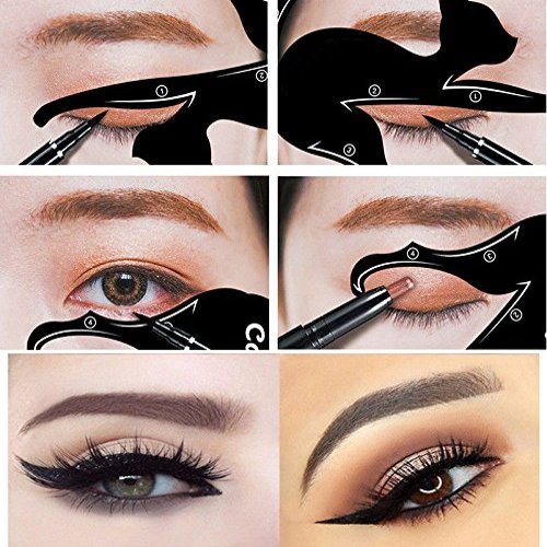 Barhunkft(TM) 2Pcs Cat Line Pro Eye Makeup Tool Eyeliner Stencils Template Shaper Model Beauty