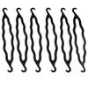 6Pcs Black Resin Double-end Hook Hair Bun Makers Foldable Anti-slip Hair Donut Shapers Hair Roll-up Updo Braiding Tools Insert Pads Holders for Women Girls Hair Styling view 1