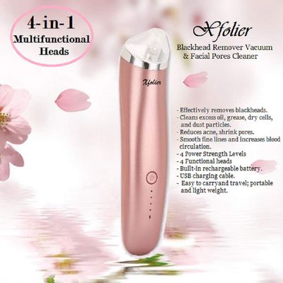 Blackhead Remover Vacuum Suction Facial Pore Cleaner Electric Acne Comedone Extractor Kit Reduces Acne, Deep Cleans Pores. Includes 4 Functional Heads to clean all skin conditions.