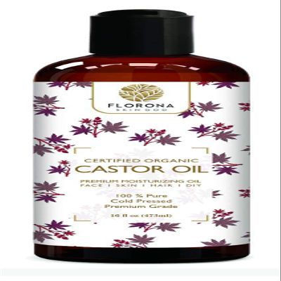 Florona Castor Oil USDA Organic - 16 fl oz for Hair Care, Skin Care, Aromatherapy, Massage