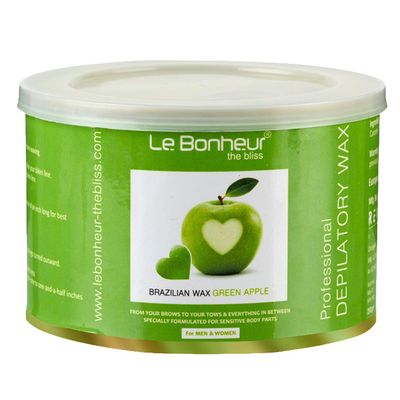 Le Bonheur.. Stripless Green Apple Brazilian Wax, For Face - Upper Lips - Arms - Legs - Bikini Line - Underarms and Full Body, Men & Women, 8.81 Oz