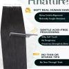 RUNATURE Tape in Hair Extensions Human Hair Natural Black 14 Inch 40g Real Human Hair Tape in Extensions Seamless Tape Ins Human Hair Straight Remy Hair Smooth Texture 20pcs #1B view 2
