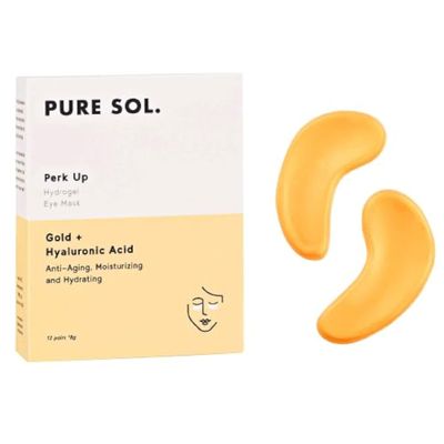 pureSOL Perk Up Gold Collagen Under Eye Patches, Hydrogel Mask, 12 Pairs