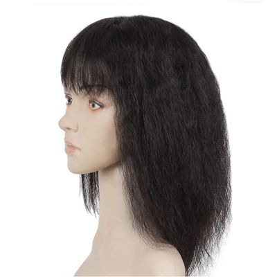 100% Real Human Hair Topper Hair Piece for Women with Hair Loss, Clip in 3" x 5" Silk Base Yaki Kinky Curly Hair Toppers, 10" Dark Brown