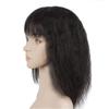 100% Real Human Hair Topper Hair Piece for Women with Hair Loss, Clip in 3" x 5" Silk Base Yaki Kinky Curly Hair Toppers, 10" Dark Brown view 1