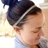 Sweaty Bands Womens Girls Headband - Non-Slip, Velvet-Lined Sparkly Hairband - Bling It Brilliant Moves Gunmetal 3/8-Inch view 3