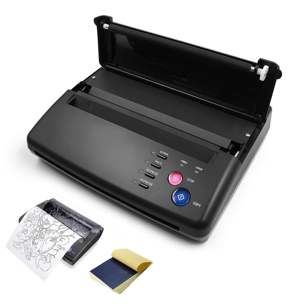 BIOMASER Tattoo Stencil Printer for Tattooing,Tattoo Printer Transfer Stencil Machine Drawing Thermal Maker Copier with 20 Transfer PapersBlack