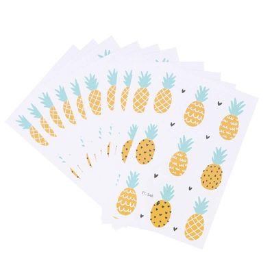 10PCS Eco-Friendly Waterproof Colored Drawing Stickers Lovely Cartoon Pineapple Body Stickers