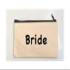 Bride, Bridesmaid Gift Makeup Bag, Custom Canvas Makeup Pouch, Mother of Bride, Maid of Honor Proposal Gift, Wedding Day Bridal Party Accessory, Bachelorette Party Favor (Model 1) view 1