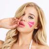 CHICTRY 12 Pairs Cosplay Face Tattoos Waterproof Easy to Apply & Remove Temporary Tattoos Sticker for Women Girls Party Supplies Rose Red One Size view 2