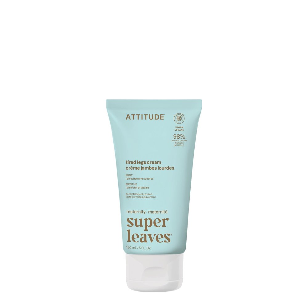 ATTITUDE Pregnancy Tired Legs Cream, EWG Verified, Dermatologically Tested, Plant and Mineral-Based, Vegan Maternity Products, Soothing and Refreshing Mint, 5 Fl Oz