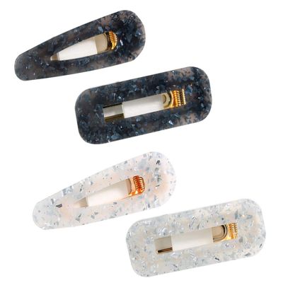 Set of 4 Women Tinfoil Glitter Acetate Hair Clip Duckbill Clip Hairpin Sweet Alligator Hair Clips Side Clip Bangs Clip (C#)