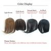 Dsoar Side Bangs Clip in Real Human Hair Bang Natural Clip on Straight Fringe Hair Extensions(Natural Black Color) view 2