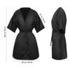 1PC Hair Cutting Salon Cape Hair Salon Nylon Cape Nylon Washing Makepu Comb-Out for cut Styling Makeup (Black) view 2