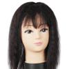 100% Real Human Hair Topper Hair Piece for Women with Hair Loss, Clip in 3" x 5" Silk Base Yaki Kinky Curly Hair Toppers, 14" Dark Brown view 2