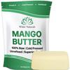 Mango Butter Raw Organic Unrefined Natural Pure Skin & Hair Moisturizer, Cold Pressed, Use with Shea in DIY Whipped Body Butter, Soap Making, Mango Seed Body Lotion, Lip Balm Hand Cream 16oz Block view 1