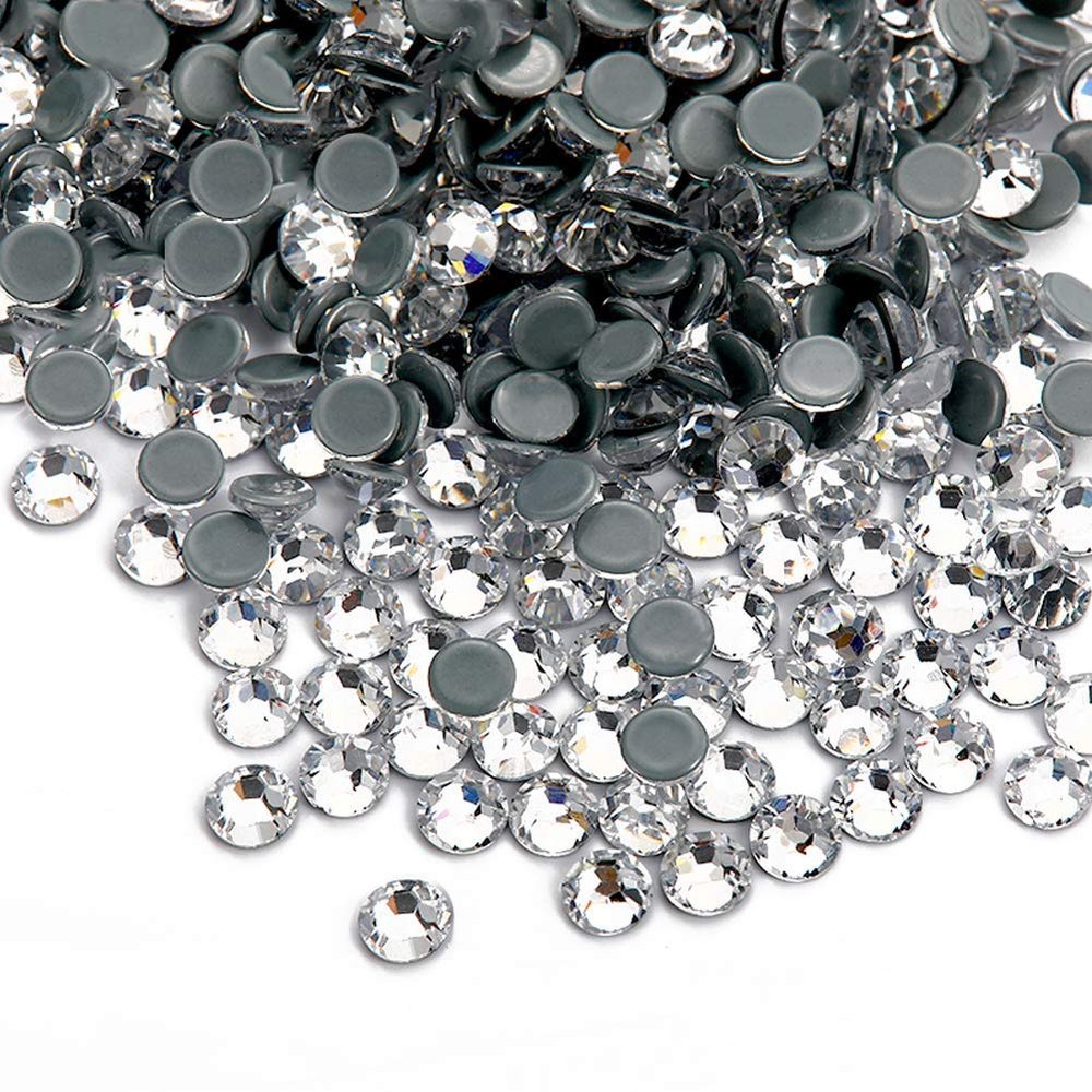 Facerain Hot Fix Rhinestones Crystal Clear White Flatback Hotfix Rhinestone SS3-SS40