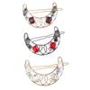 3 Pcs Women Lady Imitation Pearl Rhinestone Alloy Barrettes Moon Hair Clips Bobby Pins Shaped Side Clamp Clip Hair Accessories view 1