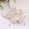 3 Pcs Women Lady Imitation Pearl Rhinestone Alloy Barrettes Moon Hair Clips Bobby Pins Shaped Side Clamp Clip Hair Accessories view 2