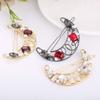 3 Pcs Women Lady Imitation Pearl Rhinestone Alloy Barrettes Moon Hair Clips Bobby Pins Shaped Side Clamp Clip Hair Accessories view 3