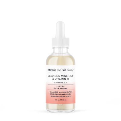 Toning Skin Serum with Vitamin C Complex & Dead Sea Minerals Brightening, Dark Spot Minimizer, Toning Facial Serum Vegan, Paraben-Free 2 fl oz