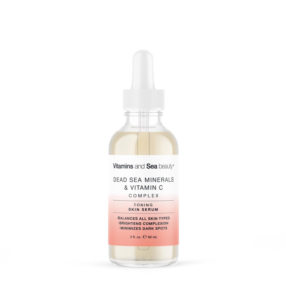 Toning Skin Serum with Vitamin C Complex & Dead Sea Minerals Brightening, Dark Spot Minimizer, Toning Facial Serum Vegan, Paraben-Free 2 fl oz