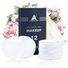 12 PCS Reusable Makeup Remover Pads with Cotton Storage Bag 4 Layers 100% Organic Bamboo Makeup Remover Pad for Face, Eyes, Lips, and Neck Eco-Friendly Waste Free view 1