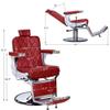 BarberPub Heavy Duty Metal Vintage Barber Chair All Purpose Hydraulic Recline Salon Beauty Spa Shampoo Equipment 3825 (Red with Red Stitches) view 2
