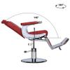 BarberPub Heavy Duty Metal Vintage Barber Chair All Purpose Hydraulic Recline Salon Beauty Spa Shampoo Equipment 3825 (Red with Red Stitches) view 3