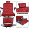 BarberPub Heavy Duty Metal Vintage Barber Chair All Purpose Hydraulic Recline Salon Beauty Spa Shampoo Equipment 3825 (Red with Red Stitches) view 4