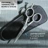 ZEUS Stainless Steel Beard Trimming Scissors with Leather Case, Facial Hair Clipping Tool for Barber Quality Beard & Mustache Trim (Made In Germany) view 2