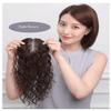 100% Real Human Hair Hand Tied Forehead Toppers for Women with Hair Loss, 9cm x 14cm Mono Curly Wiglet Hairpieces, 12" Dark Brown view 3